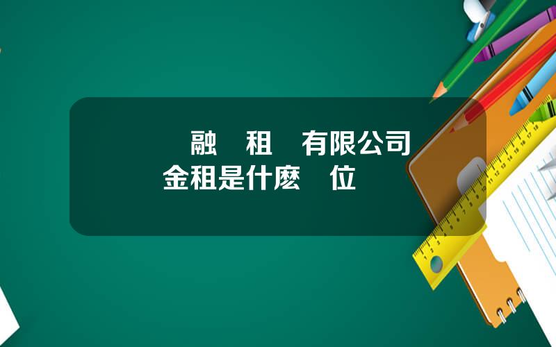 國銀融資租賃有限公司 國銀金租是什麽單位